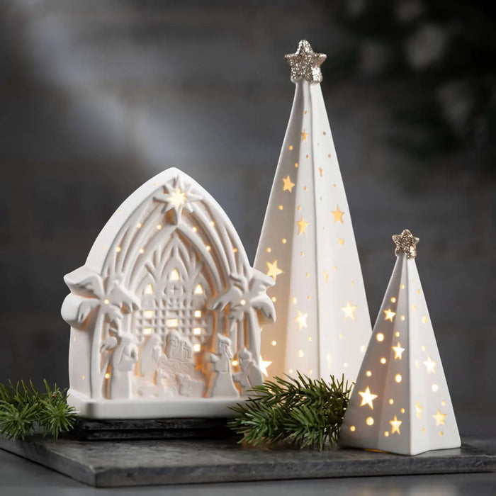 Lighted Porcelain Tree Set 3