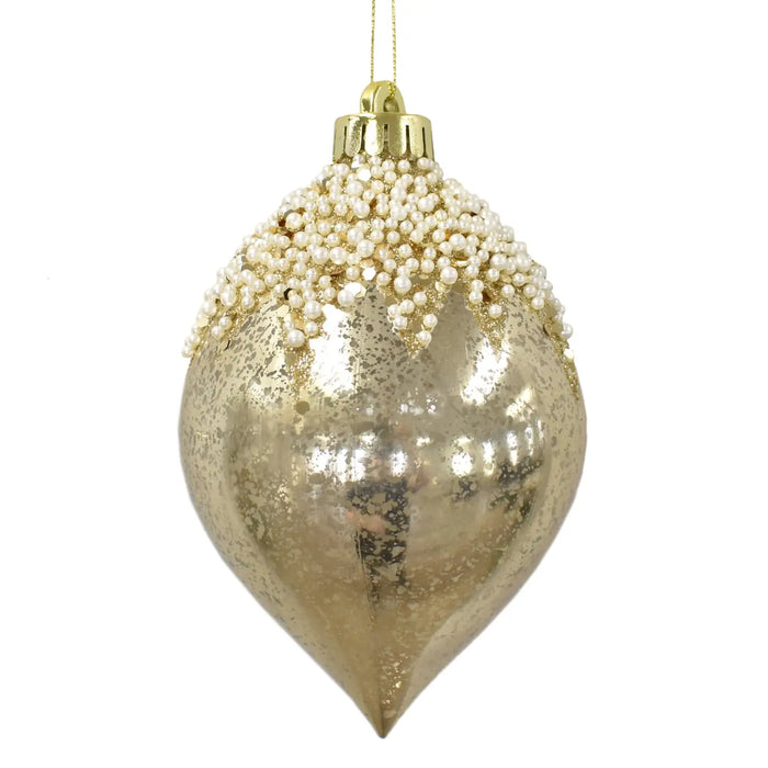 Pearl Icing Ornament Finial 6’’ - Light Gold