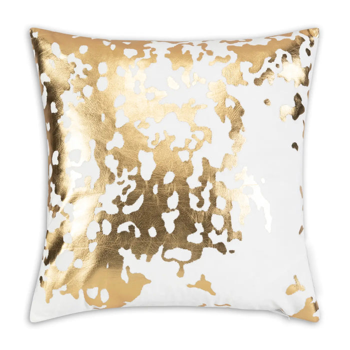 Elise Ivory Gold Abstract Pillow