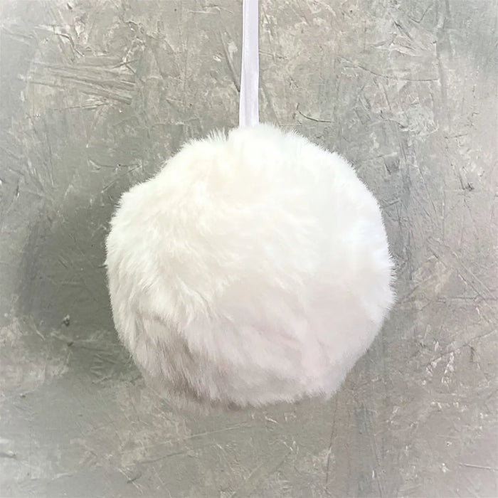 Elegant Artificial Fur Ball Ornament 5"